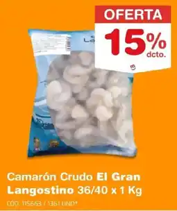 Makro El gran langostino camarón crudo oferta