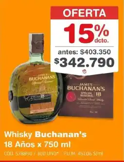 Makro Buchanan's whisky 18 años oferta
