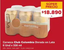 Makro Club colombia cerveza dorada en lata oferta