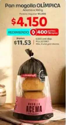 Olímpica Olímpica pan mogolla acemo oferta