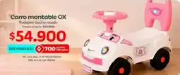 Olímpica Carro montable ox rodapies bocina rosado oferta