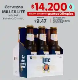Olímpica Miller lite cervezas on botolla oferta