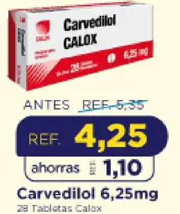 FarmaTodo Carvedilol 28 Tabletas Calox oferta