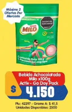Surtifamiliar Bebida Achocolatada Milo Activ-Go Doy PacMáximo 2 Ofertas Por Mercado oferta