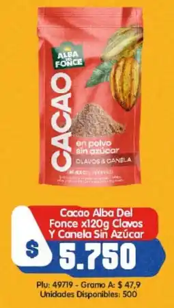 Surtifamiliar Cacao Alba Del Fonce Clavos Y Canela Sin Azúcar oferta