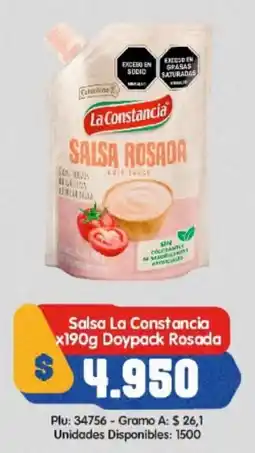 Surtifamiliar Salsa La Constancia Doypack Rosada oferta