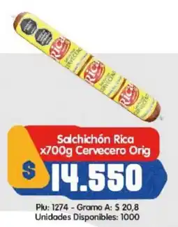 Surtifamiliar Salchichón Rica Cervecero Orig oferta
