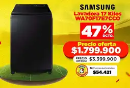 Alkomprar SAMSUNG Lavadora WA70F17E7CCO oferta