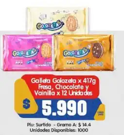 Surtifamiliar Galleta Golozeta Fresa, Chocolate y Vainilla x 12 Unidades oferta