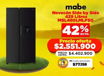 Mabe Nevecón Side by Sidemobe MSL480LMLPSO