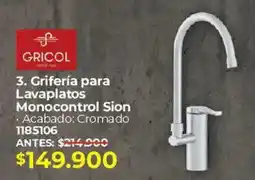 Easy GRICOL Grifería para Lavaplatos Monocontrol Sion oferta