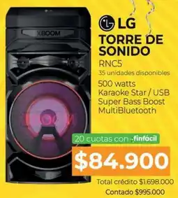Full Hogar LG TORRE DE SONIDO RNC5 oferta