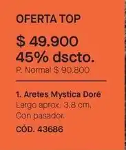 Yanbal Aretes mystica doré cód. 43686 oferta