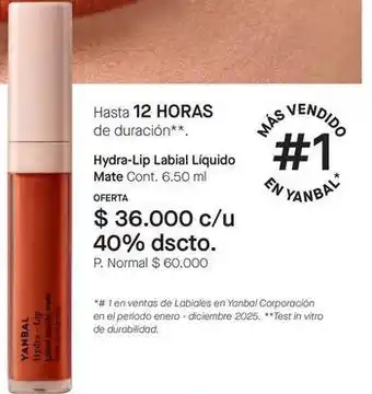 Yanbal - hydra-lip labial liquido mate