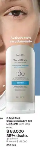 Yanbal Yanbal - total block ultraprotección spf 100 matificante oferta