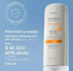 Yanbal Yanbal - total block ultraprotección spf 100 kids oferta
