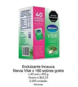 Metro Incauca - stevia vital x 160 sobres oferta