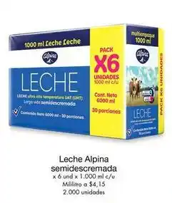 Metro Alpina - leche semidescremada oferta