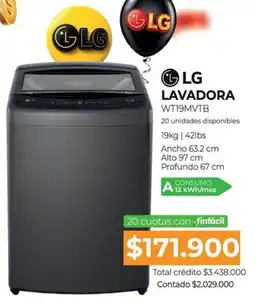 Full Hogar LG LAVADORA WT19MVTB oferta
