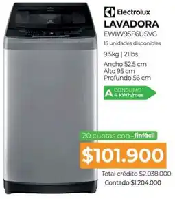 Full Hogar Electrolux LAVADORA EWIW95F6USVG oferta