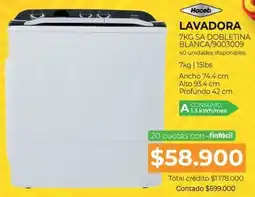Full Hogar Haceb LAVADORA 7KG SA DOBLETINA BLANCA/9003009 oferta