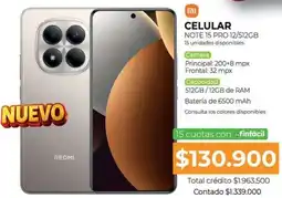 Full Hogar REDMI CELULAR NOTE 15 PRO 12/512GB oferta