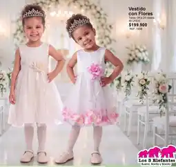 Los Tres Elefantes Vestido con Flores oferta