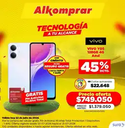 Alkomprar vivo vivo y05 128gb 4g azul oferta