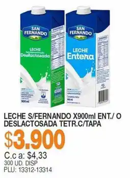Mercar San Fernando leche entera o deslactosada oferta
