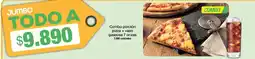 Jumbo Jumbo combo porción pizza + vaso gaseosa 7 onzas oferta