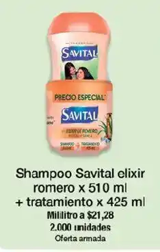 Jumbo Shampoo Savital elixir romero oferta
