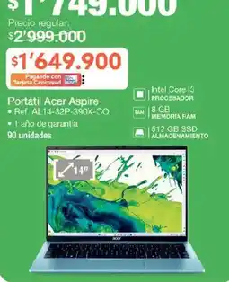 Jumbo Portátil Acer Aspire oferta