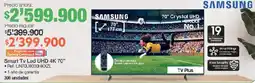Jumbo Samsung smart tv led uhd 4k 70" oferta