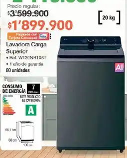 Jumbo LG lavadora carga superior oferta