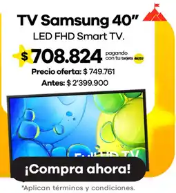 Éxito Samsung LED FHD Smart TV 40" oferta