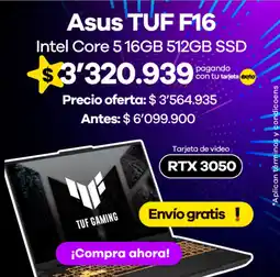 Éxito Asus TUF F16 oferta