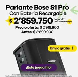 Éxito Bose parlante s1 pro oferta