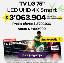 Éxito LG TV 75" oferta