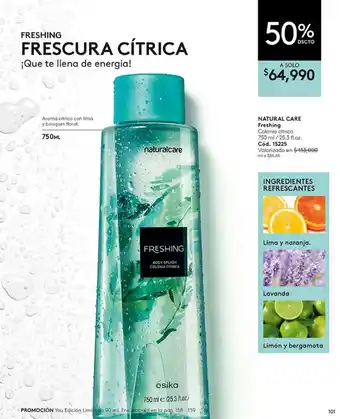 Ésika Natural care freshing colonia cítrica oferta
