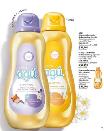 Ésika Agú shampoo extracto de lavanda y jazmín oferta