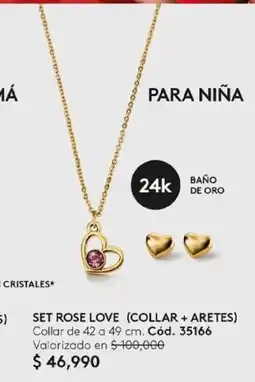 Ésika Set rose love (collar + aretes) oferta