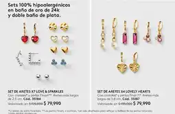 Ésika Set de aretes x7 love & sparkles oferta