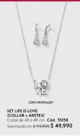Ésika Set life is love ollar+ aretes oferta