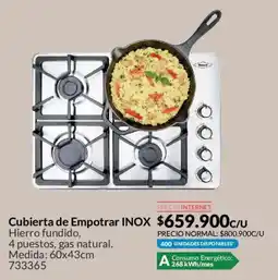Homecenter Cubierta de Empotrar INOX oferta
