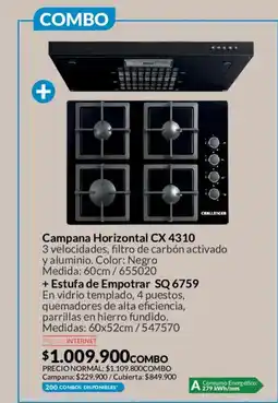 Homecenter Challenger Campana Horizontal CX 4310 + Estufa de Empotrar SQ 6759 oferta