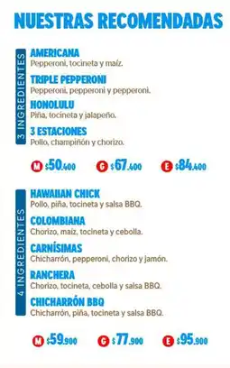 Domino's Pizza Nuestras recomendadas americana oferta