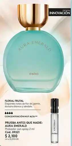 Ésika Esika aura emerald probador con spray oferta