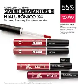 Ésika Hidracolor matte pro mate hidratante 24h hialurónico x4 oferta