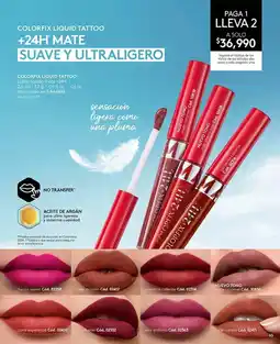 Ésika Colorfix liquid tattoo labial liquido mate +24h oferta