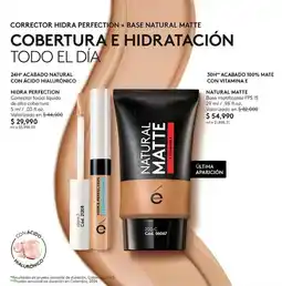 Ésika Corrector hidra perfection + base natural matte oferta